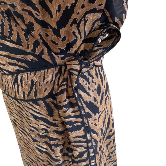 GANNI Tiger Animal Print Maxi Wrap Dress Size 40 US 8 - Picture 8 of 14